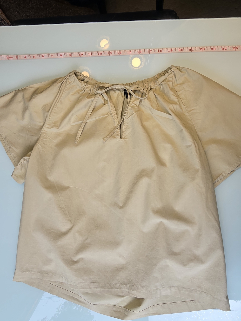 J.Crew Re-Imagined Cotton Poplin Gathered Tie Neck Top